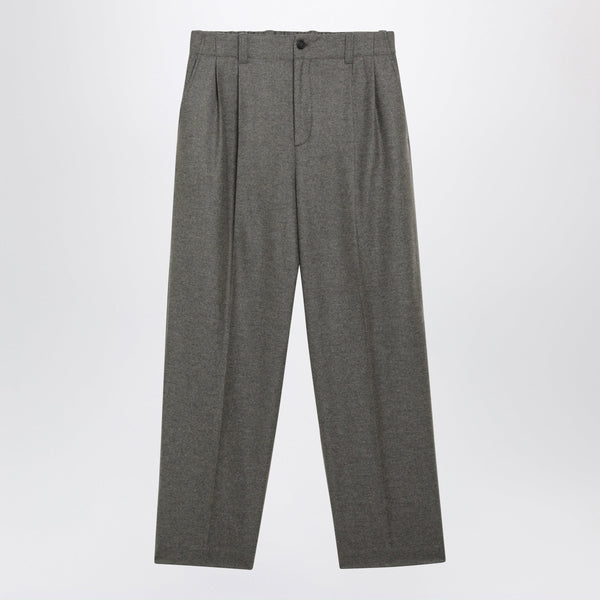 Isiah Grey Virgin Wool Flannel Jogger Trousers