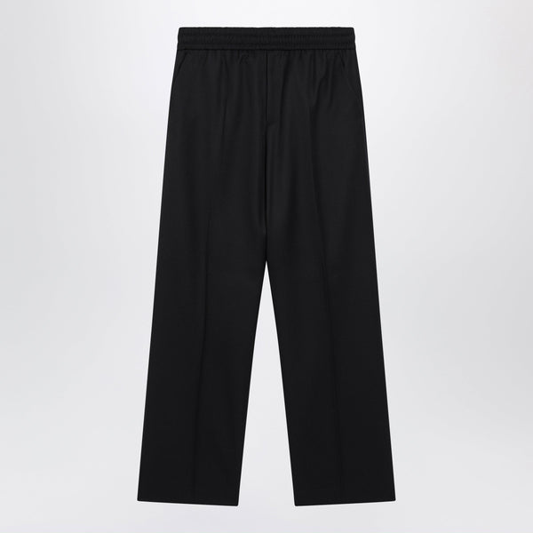 Straight-Leg Trousers In Cotton-Wool Blend, Dark Blue