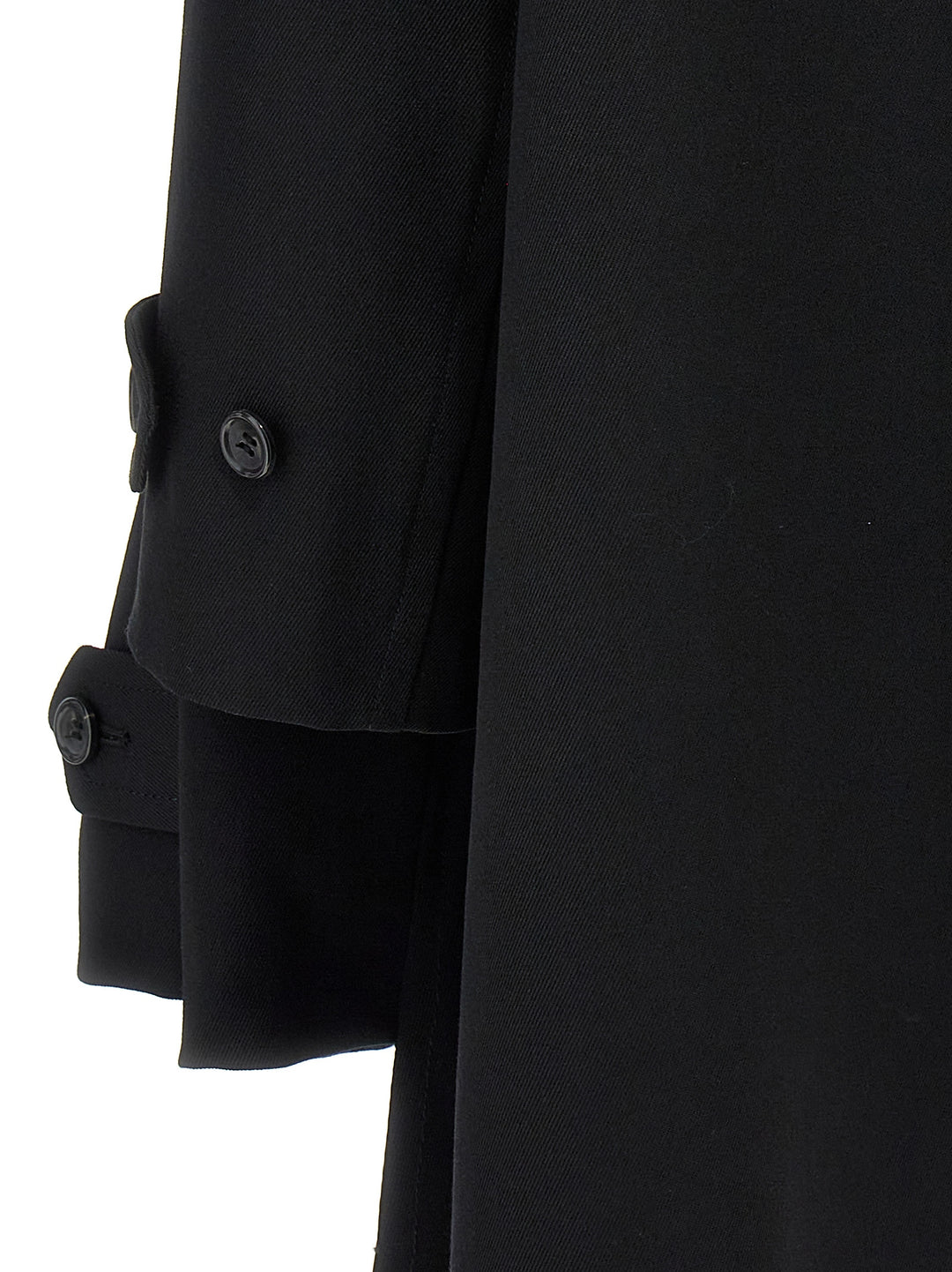 Double-Breasted Coat 4 Sleeves Coats, Trench Coats Black