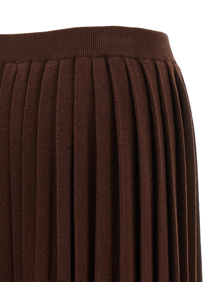 Fabiana Filippi Knitted Pleated Skirt Skirts - Brown | e691f6873b5ffb9fd275de46e305c80d0b308d21