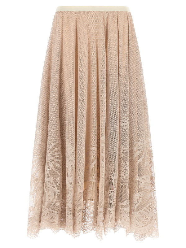 Jacquard Lace Skirt Skirts Pink