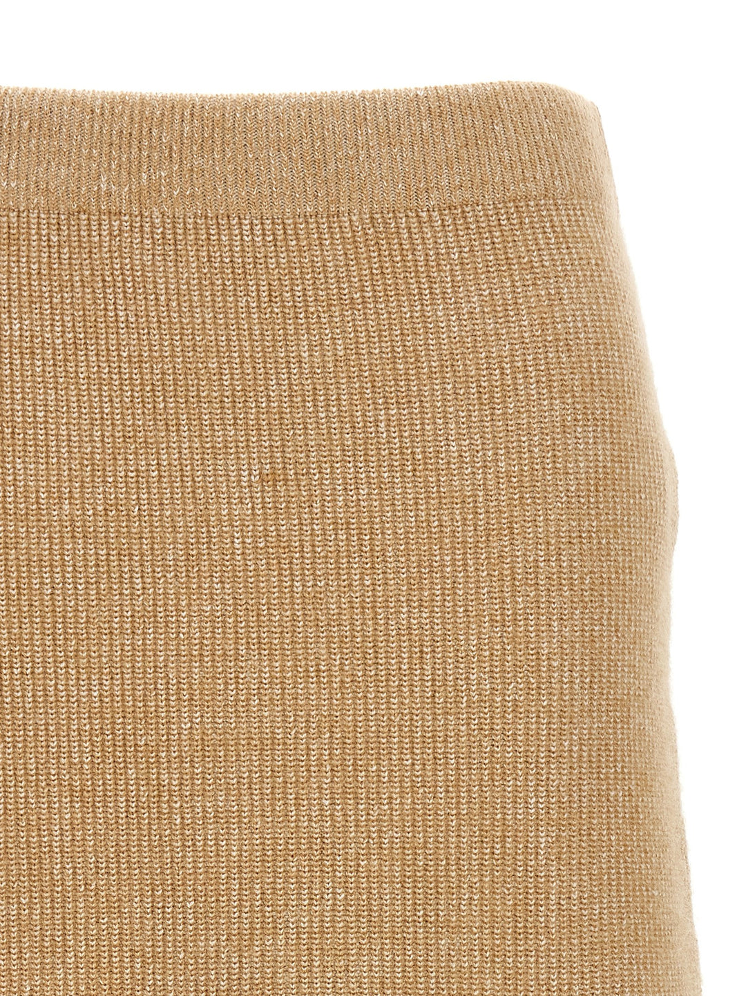 Knitted Flared Skirt Skirts Beige