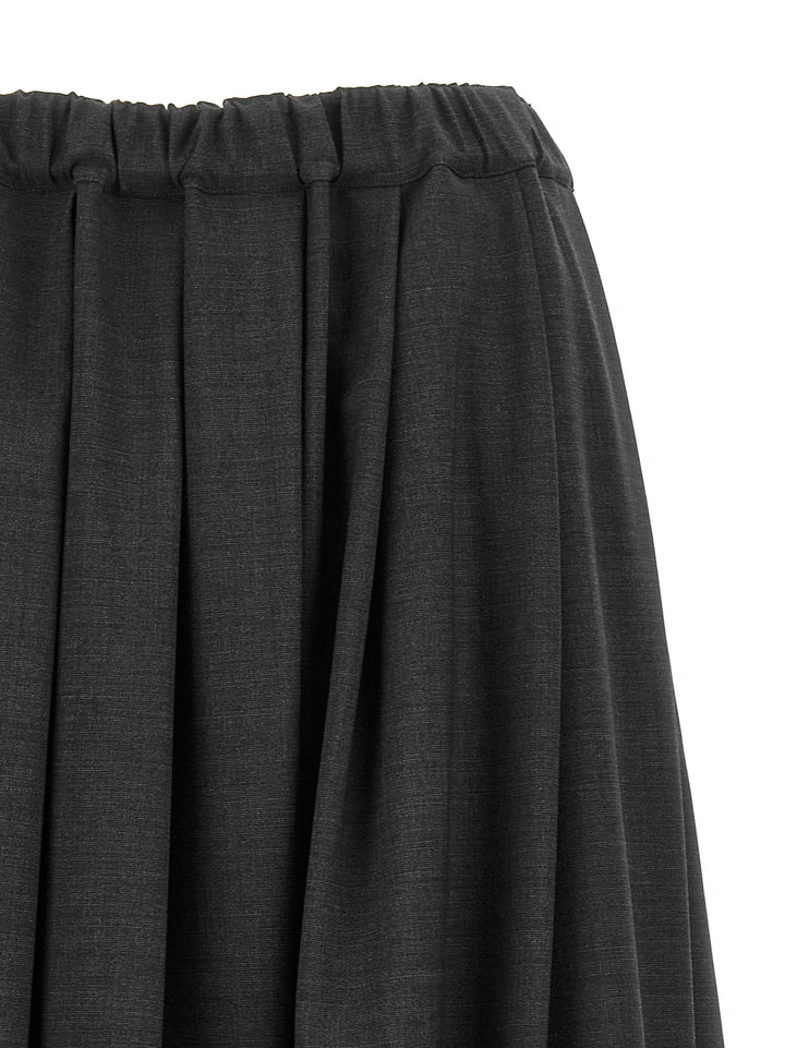 Pleated Midi Skirt Skirts Gray