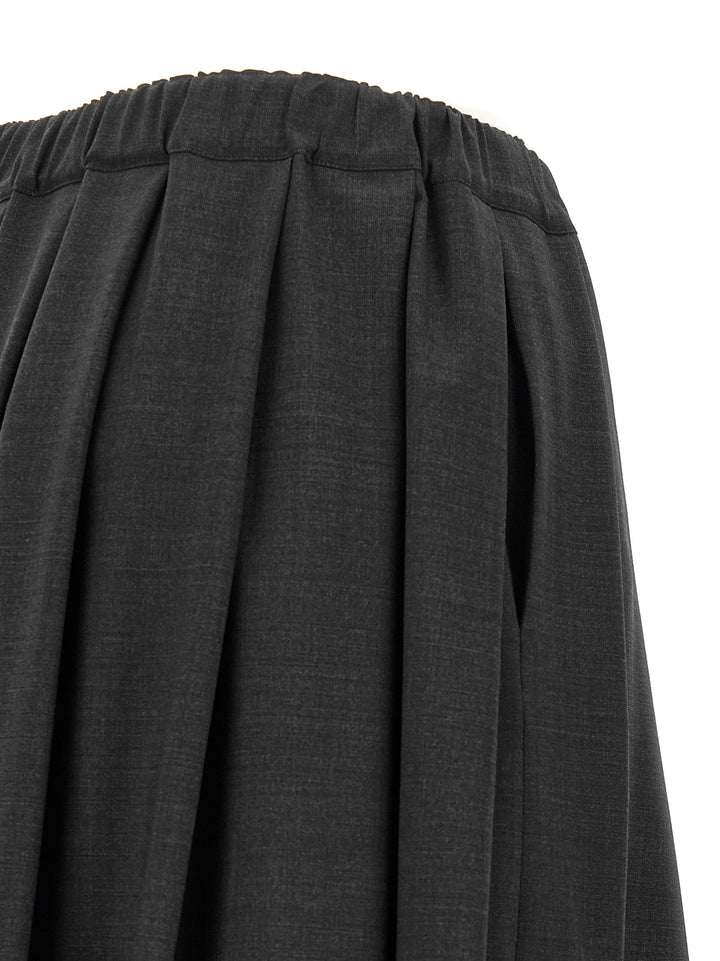 Pleated Midi Skirt Skirts Gray