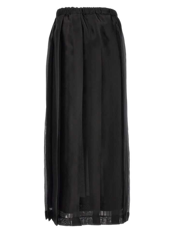 Long Pleated Skirt Skirts Black