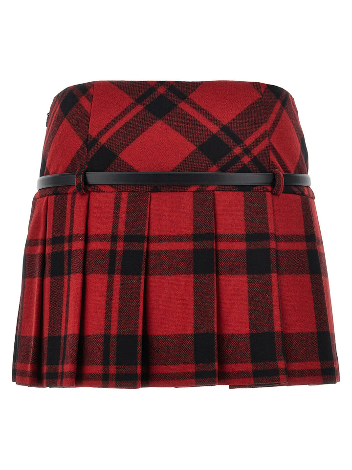 Tartan Belt Skirt Skirts Multicolor