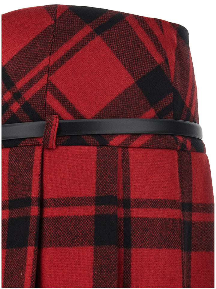 Tartan Belt Skirt Skirts Multicolor