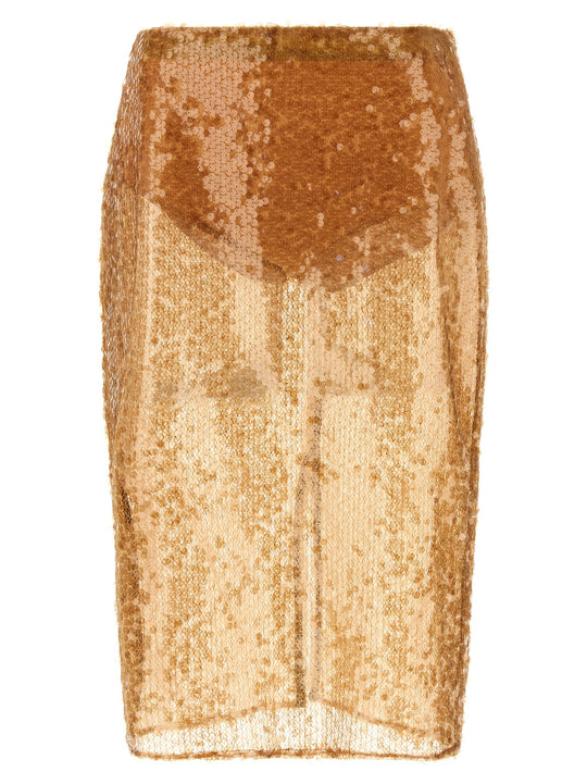 Sequin Skirt Skirts Beige