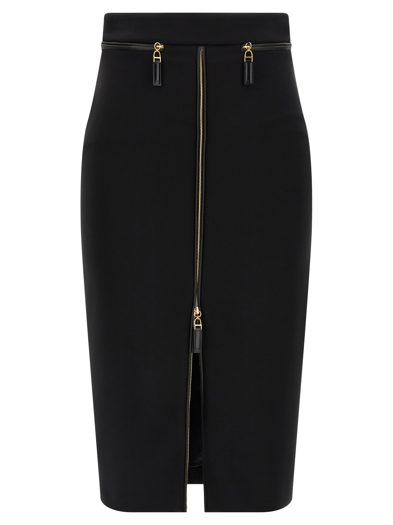 Elisabetta Franchi Zip Skirt Skirts Black | Wanan Luxury Elisabetta Franchi Zip Skirt Skirts Black | Wanan Luxury