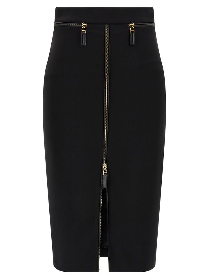Elisabetta Franchi Zip Skirt Skirts - Black | c532105e7efaa53af5b0dcad9920659d9c780cc9