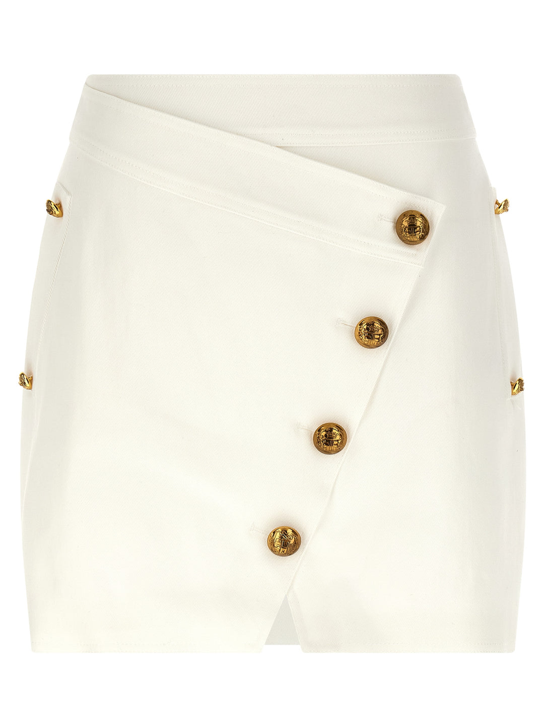 Elisabetta Franchi Jewel Button Skirt Skirts - White | f0905f640b883489fb085da6f46d5b46ef42a183