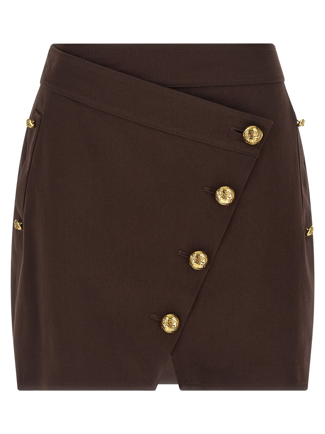 Elisabetta Franchi Jewel Button Skirt Skirts - Brown | 27947193276023e11f3aa465a0b8cbad2239cd87