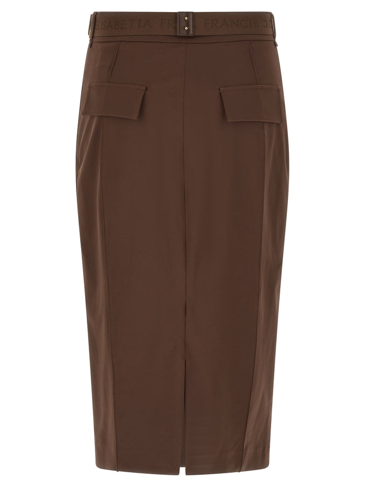 Elisabetta Franchi Belt Skirt Skirts - Brown | 819718409383cfc85ae0ddbe1e714a9778e41a55