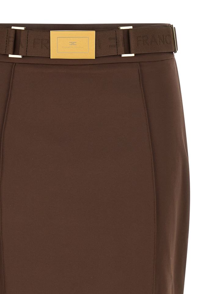 Elisabetta Franchi Belt Skirt Skirts - Brown | 4cc7a9aa60884d72ba92cc715362c688b38e6036