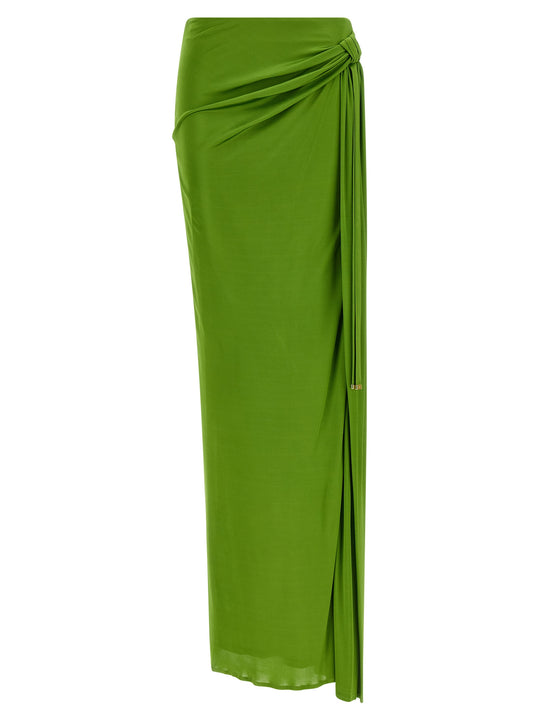 Shiny Viscose Skirt Skirts Green