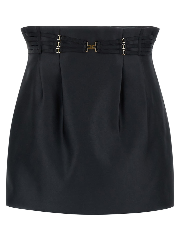 Elisabetta Franchi Mini Strap Skirt Skirts - Black | 0178bccb0ee469a96bc8b5f79b1241d4539b8fd3