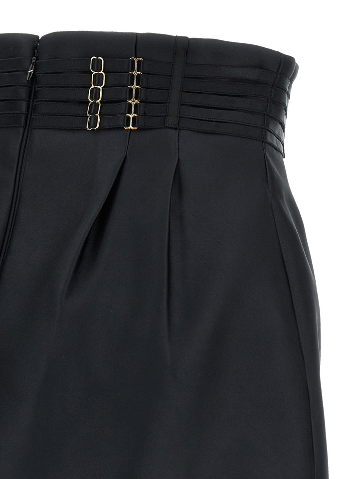 Elisabetta Franchi Mini Strap Skirt Skirts - Black | 3816e94872b2d4d9914b817eccd00c649de77155
