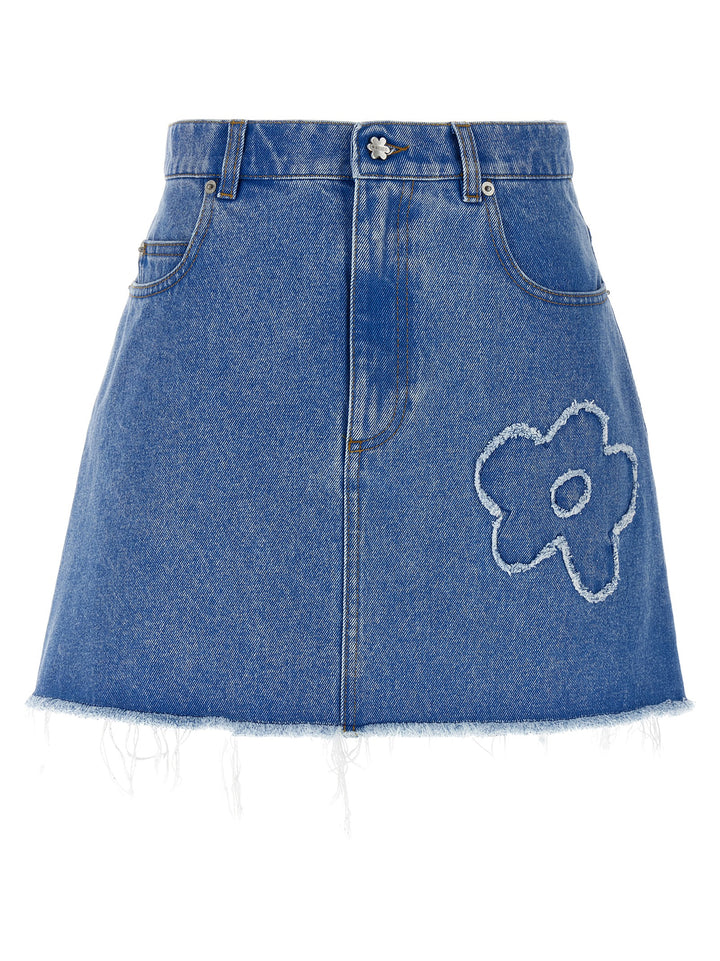 Patch Skirt Skirts Light Blue