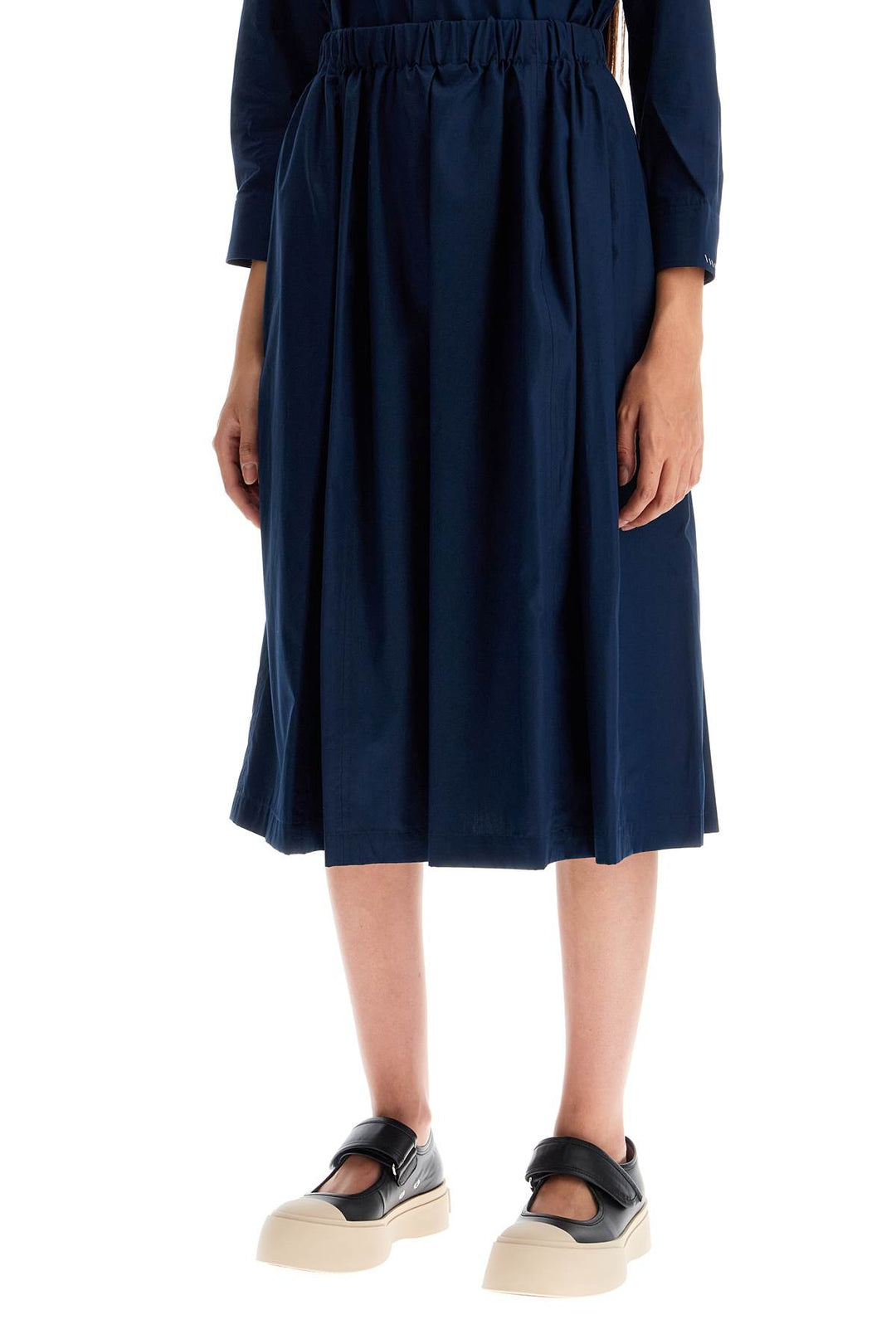 Organic Poplin Full Skirt With Fl