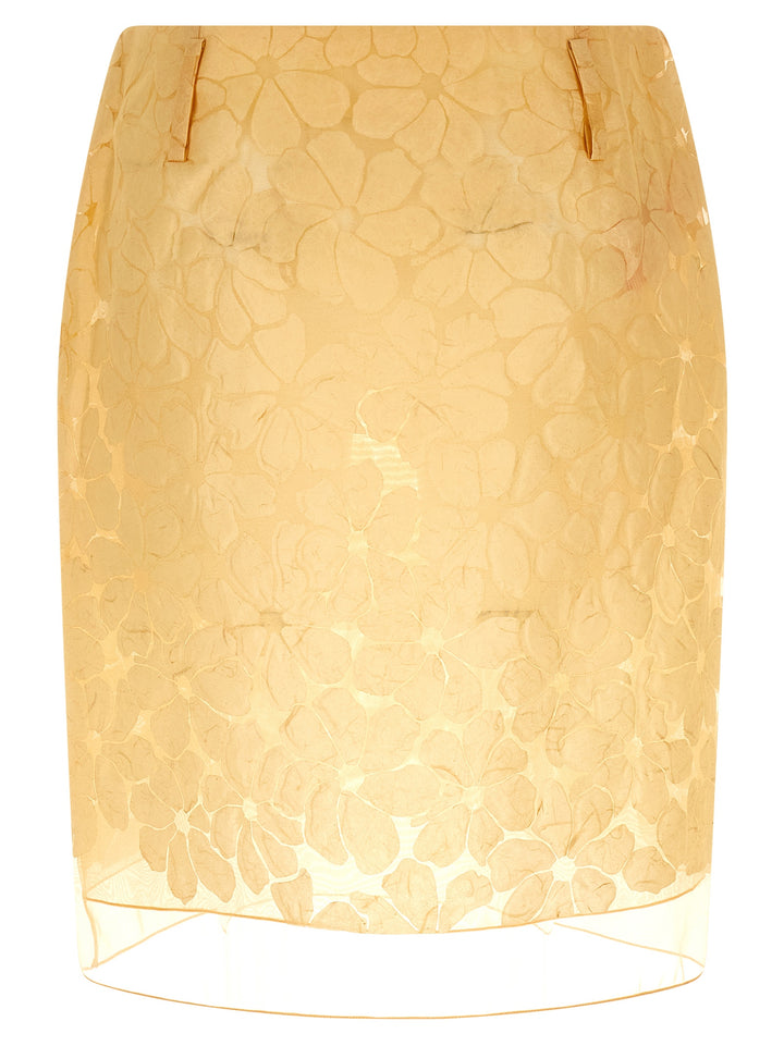 Marni Straight Skirt With Floral Pattern Skirts - Yellow | 4157dd70a865da917396455eabd30f82c231e0a3