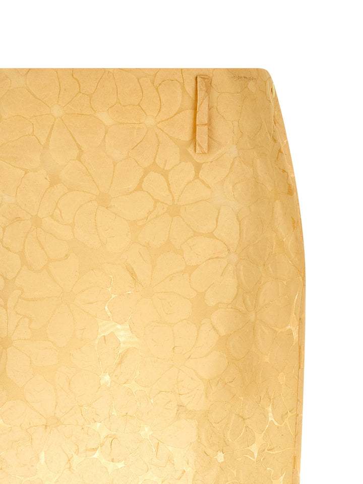 Marni Straight Skirt With Floral Pattern Skirts - Yellow | 475a7f2974940ffc3f5569f4b347c05bfdfa7bcb