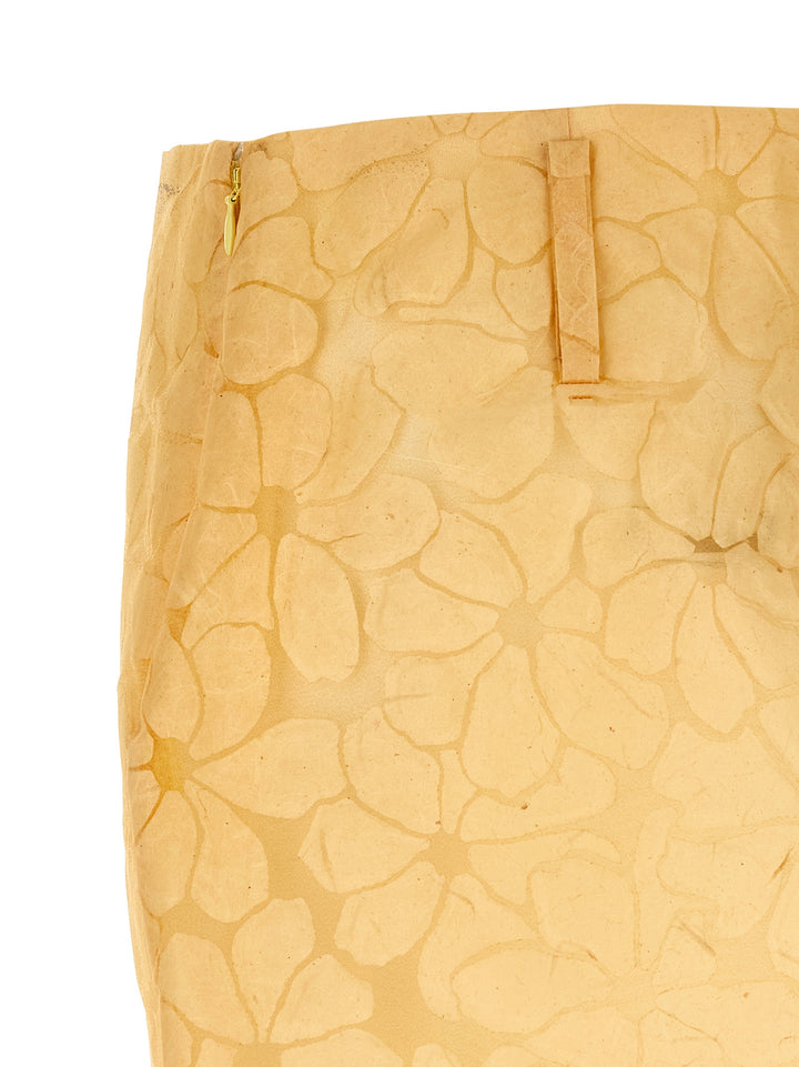 Marni Straight Skirt With Floral Pattern Skirts - Yellow | e83ede7010c84b2a75a83dde0d6de21ad8b13bd6