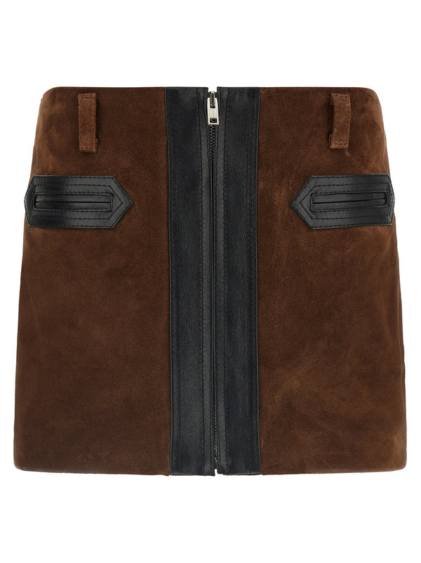 Leather Skirt Skirts Brown