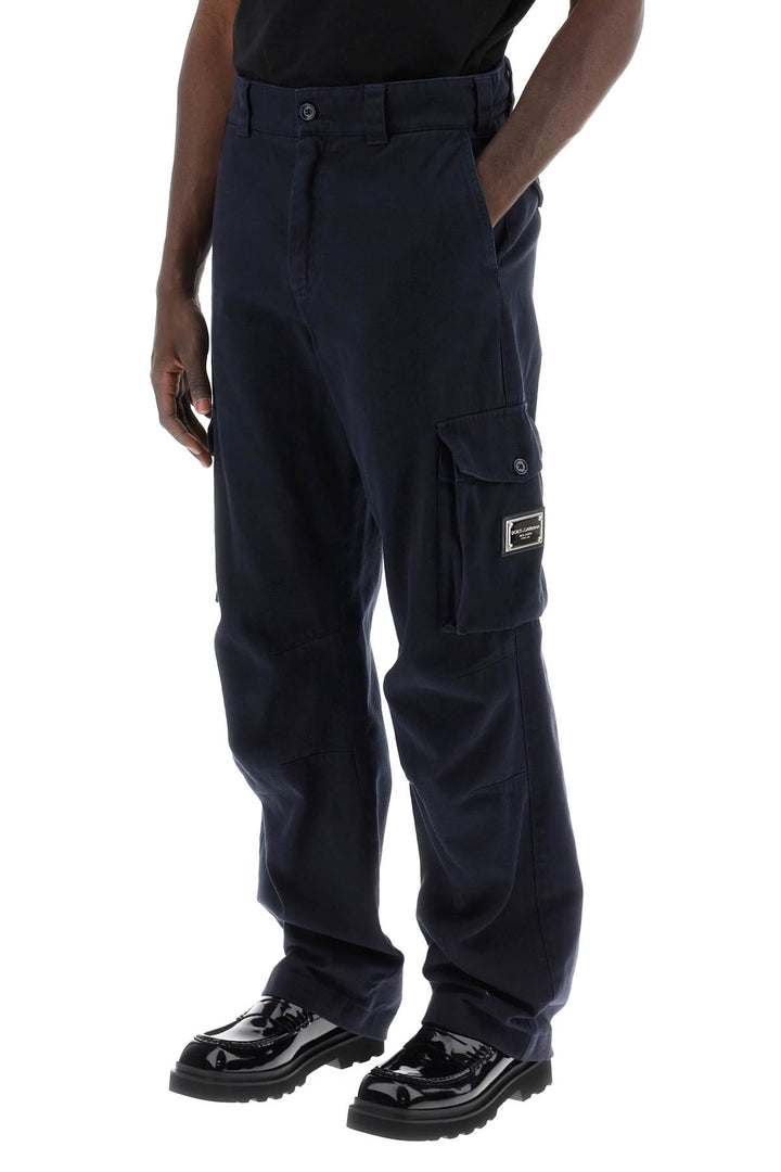 Pantaloni Cargo Con Placca Logo