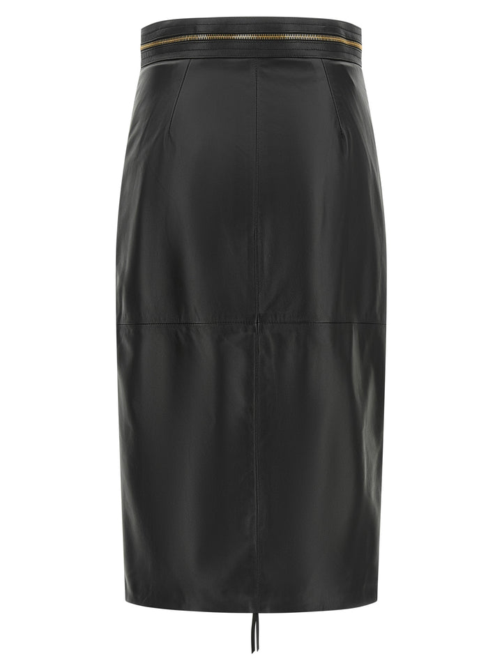 Elisabetta Franchi Leather Skirt Skirts - Black | 1c3cd85014923973c9bc0e946572c9543125fe10
