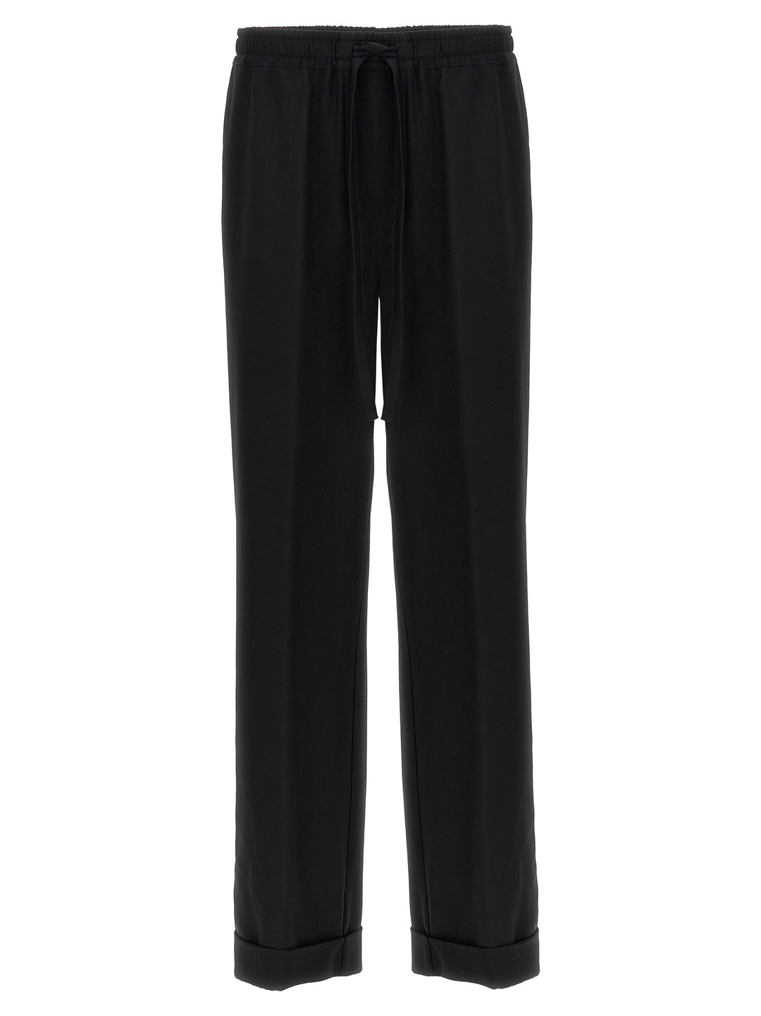 Contrast Piping Pants Black