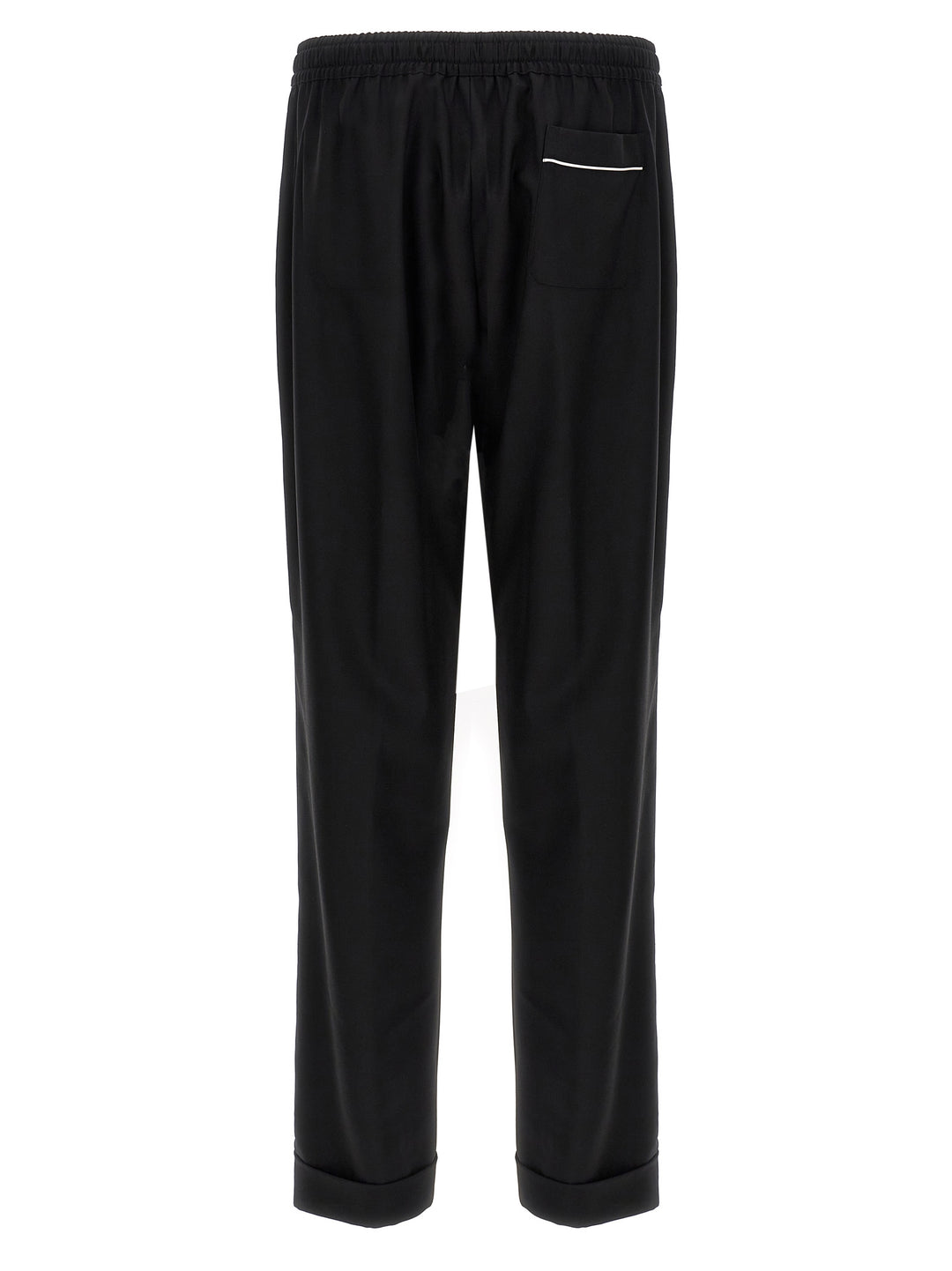 Contrast Piping Pants Black