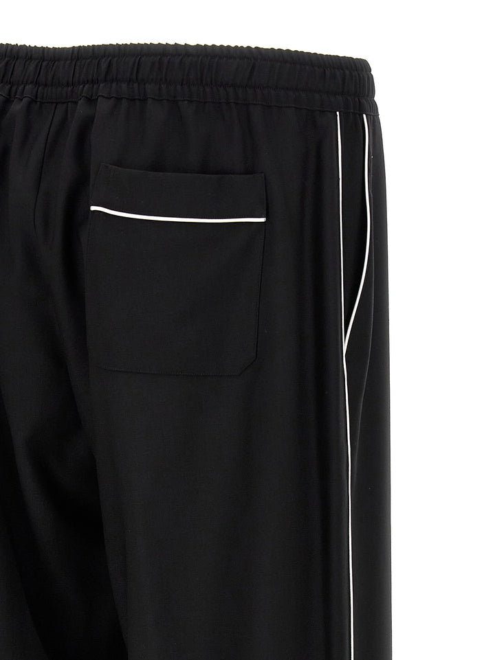 Contrast Piping Pants Black