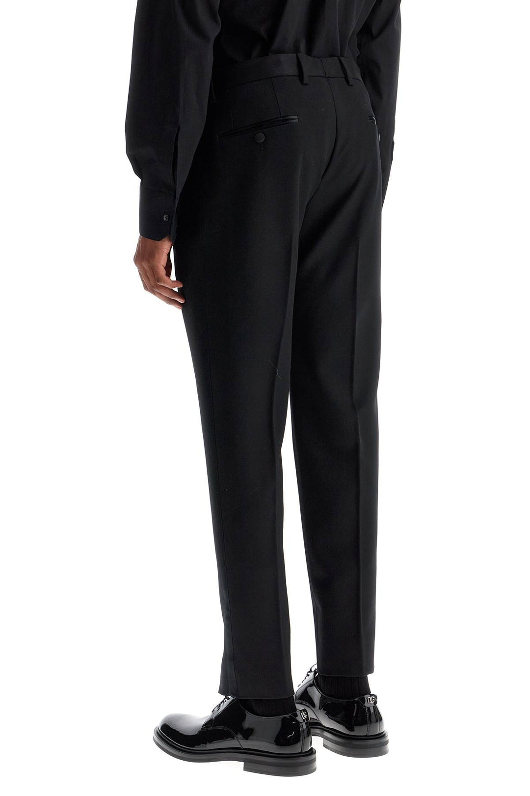 Pantaloni Tuxedo In Gabardina