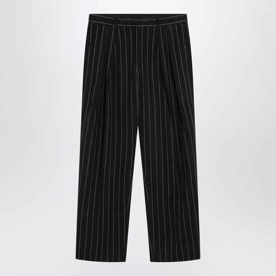 Striped Wool-Blend Trousers