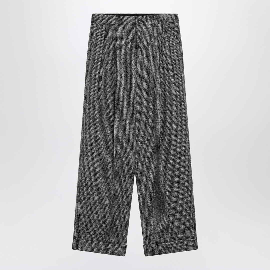 Dolce & Gabbana Grey Trousers In A Wool Blend With Dots