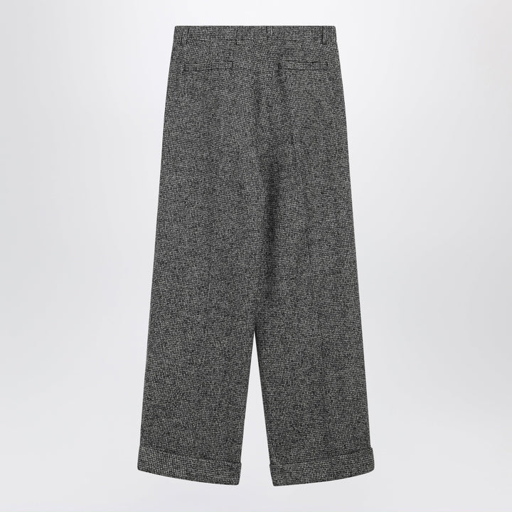 Dolce & Gabbana Grey Trousers In A Wool Blend With Dots