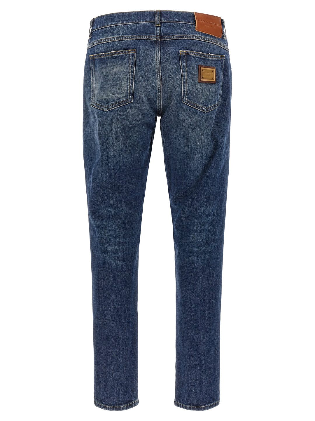 Dolce & Gabbana Logo Plaque Jeans - Blue | f3bd7673a42b494c9e604546eef0d9641b5a9977