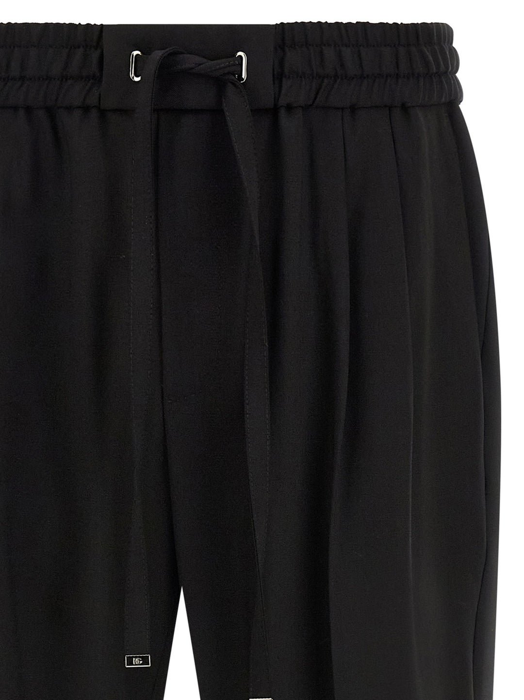 Dolce & Gabbana Wool Gabardine Joggers Pants - Black | f84bce003c107217fcf4157a60e5ef846026f7c2