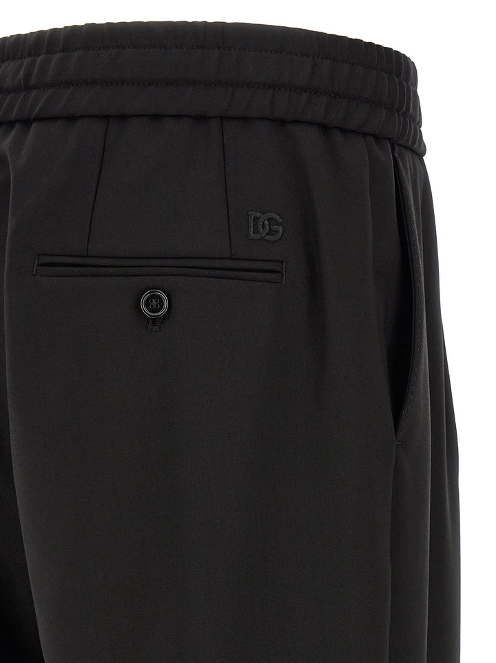 Dolce & Gabbana Wool Gabardine Joggers Pants - Black | a7230f54bd280da471ab8a5e0f6ccfa9f3965c62
