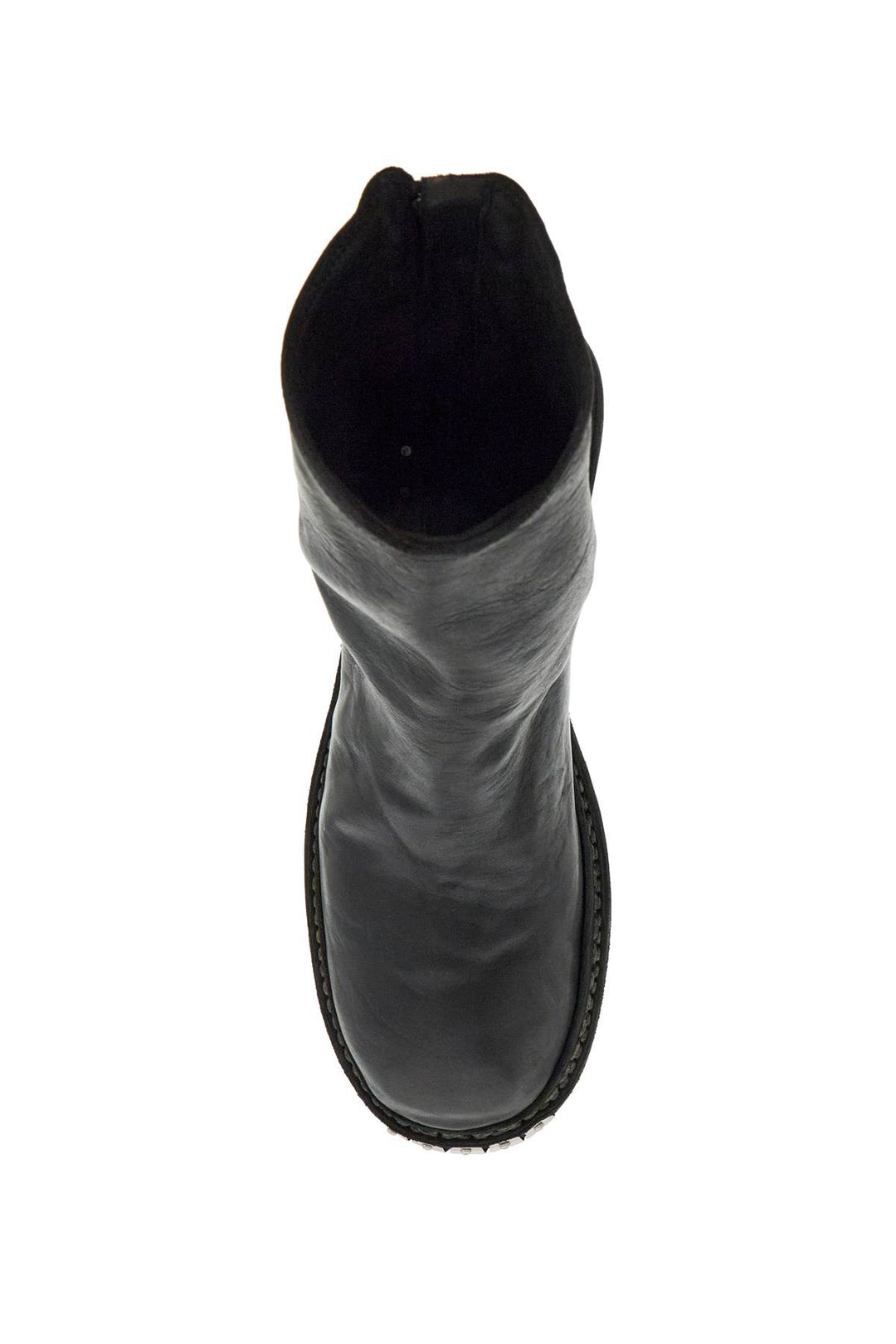 Black Horse Leather High Zip Boots