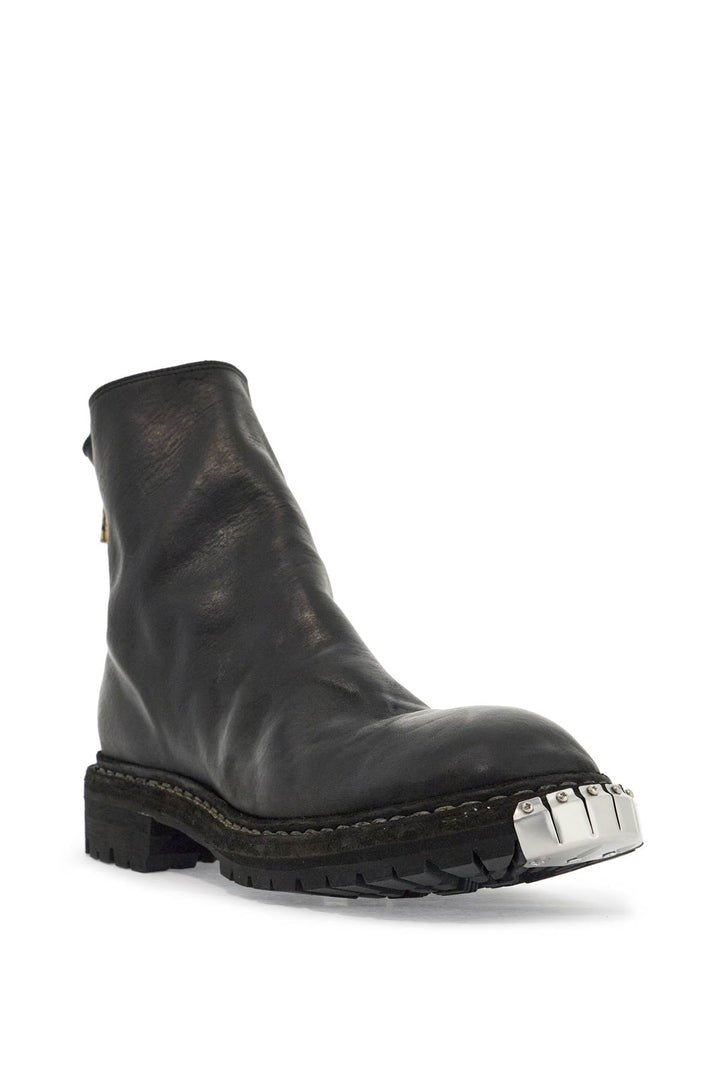 Black Horse Leather High Zip Boots