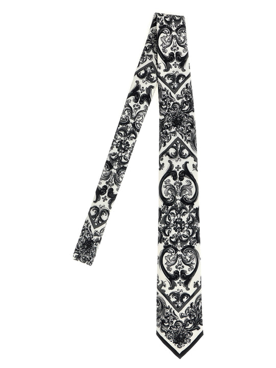 Maiolica Ties And Papillon White/Black