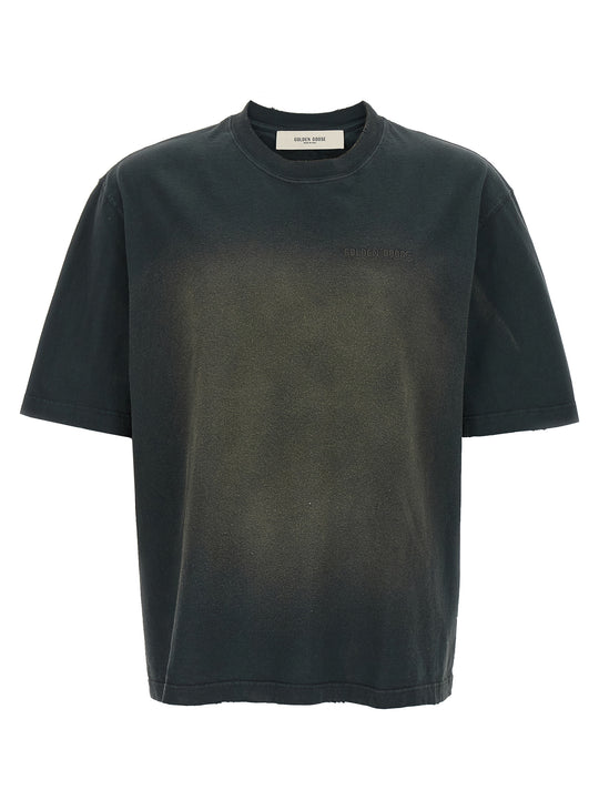Used Dyed Cotton T-Shirt Black