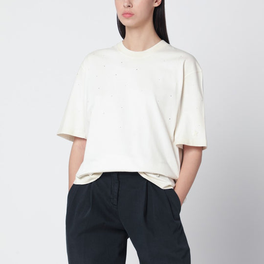 White Vintage Cotton Star T-Shirt