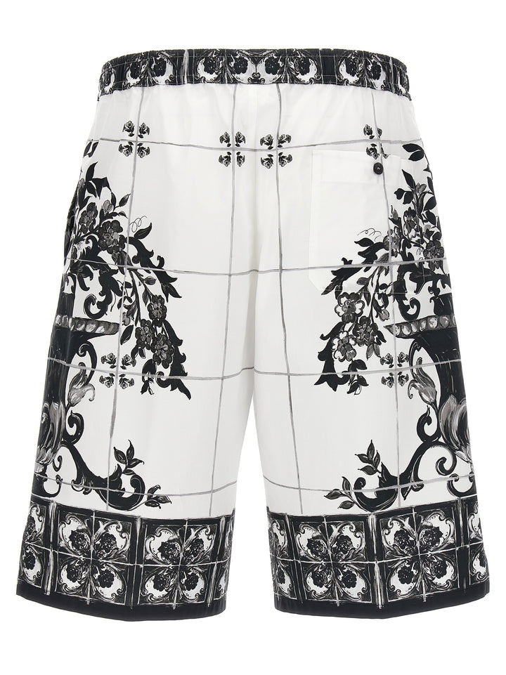 Dolce & Gabbana Maiolica Bermuda and Short - White/Black | 9ed3a11d59ec04b19153e49e70497124a89b049c