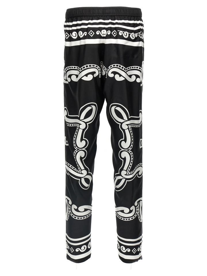 Silk Pants White/Black