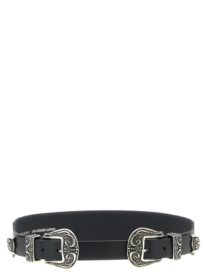 Golden Goose Double Buckle Belts - Black | 46da2593a4534332a6b004f7c5ef13be78a684c7