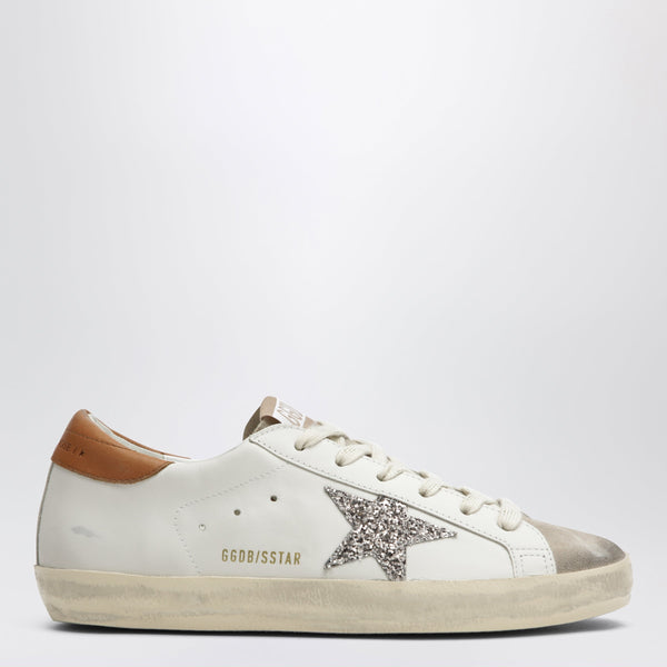Super-Star Sneakers In White/Beige With Glitter Star