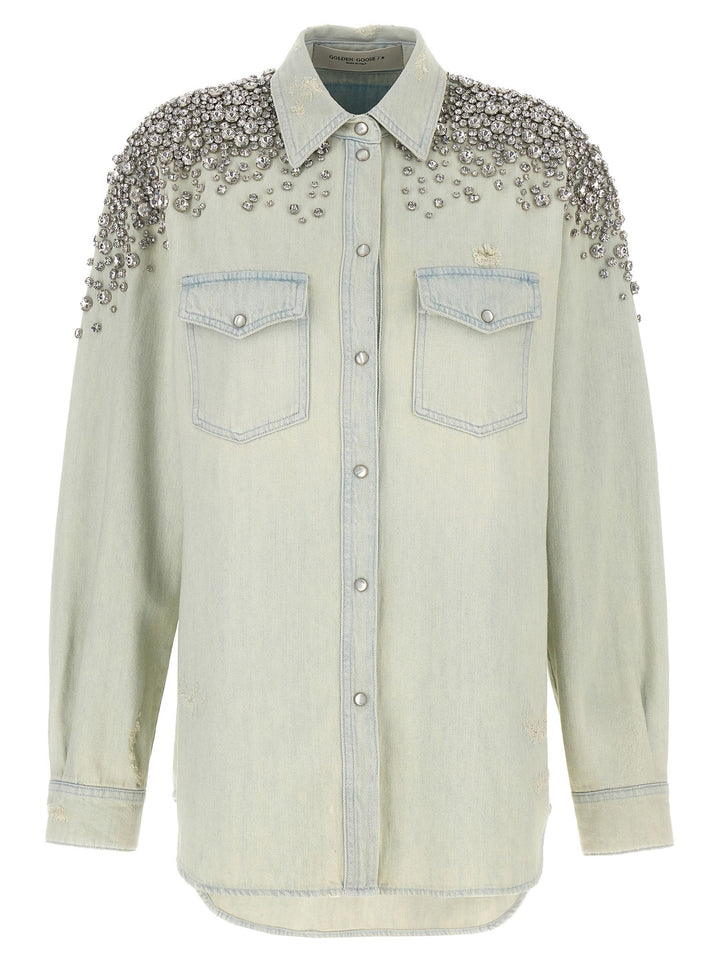Golden Goose Becca Shirt and Blouse - Light Blue | a5e1793957eb6919bfd9757eebcacb6153f80d1a