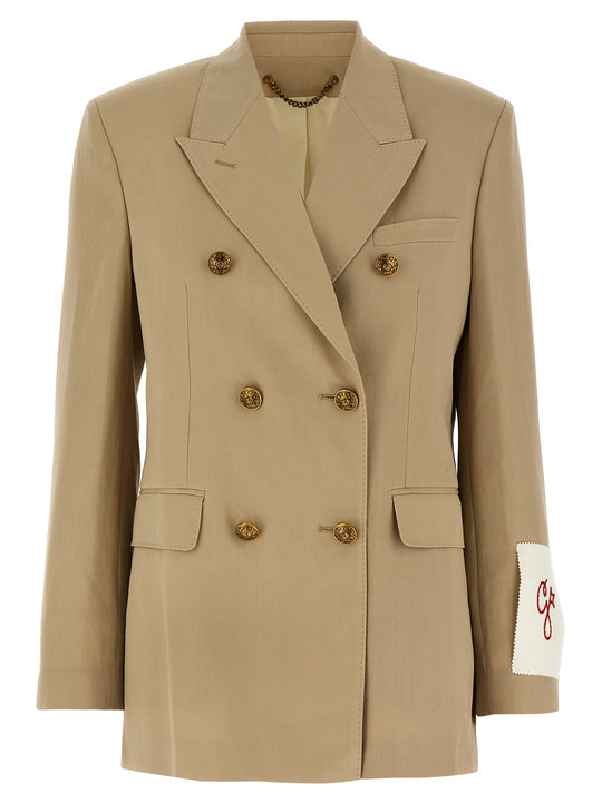 Heraldic Buttons Blazer Blazers Beige